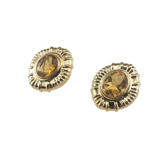 14 Karat Yellow Gold and Citrine Omega Back Earrings #19733 - Picture 2 of 8